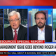 Gabriel Sherman (right), author of a book on fired Fox News founder and CEO Roger Ailes, appeared this summer on CNN’s Reliable Sources. With him, from left, were host Brian Stelter, Bill Carter and Dylan Byers. (Screenshot)
